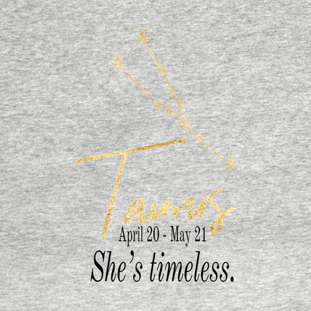 Taurus Constellation Astrological Sign Quote Gold Foil by Asilynn